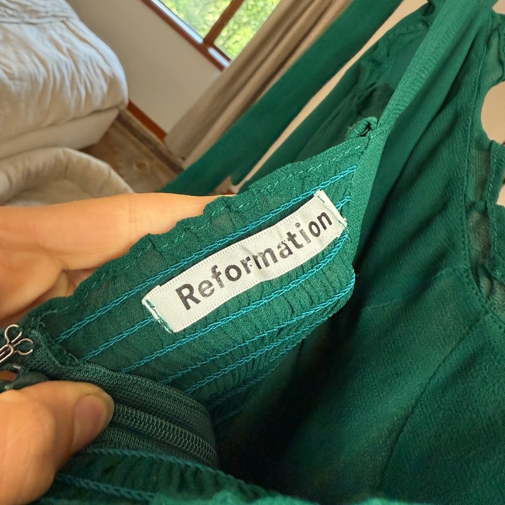 Reformation Forest Green Midi Dress - Picture 6 of 6